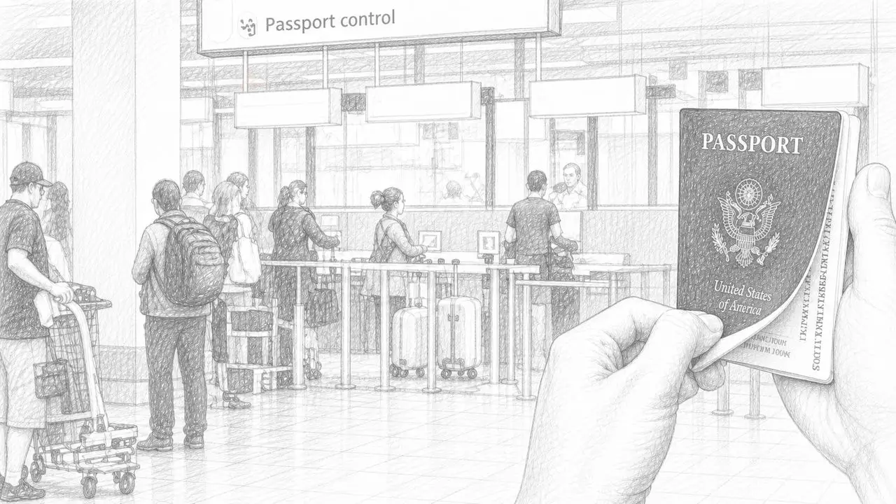 空港の出発ゲートでの旅行者