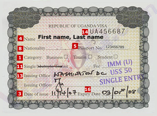 ウガンダのビザ